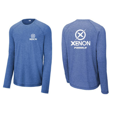Xenon Paddle tennis and pickleball long sleeve tri-blend performance shirt - Men's/unisex blue