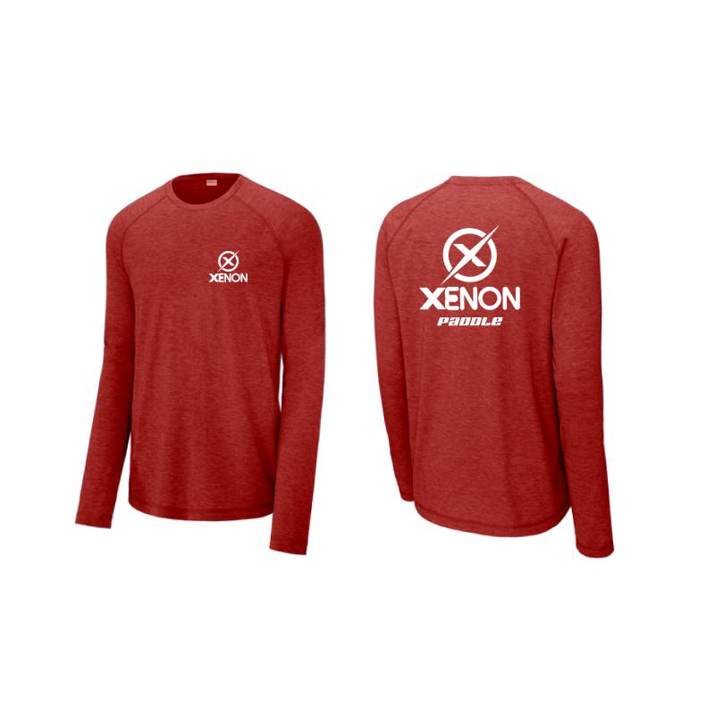 Xenon Paddle tennis and pickleball long sleeve tri-blend performance shirt - Men's/unisex red