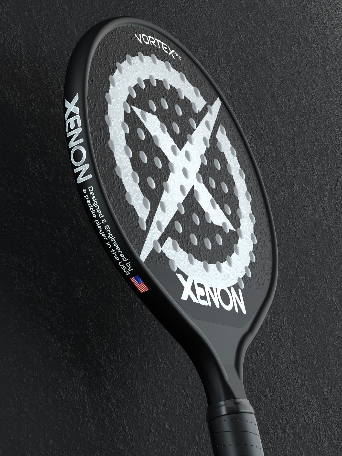 Xenon Paddle Tennis Racket Vortex Pro Model Font Side