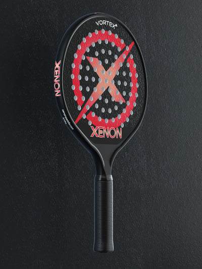 xenon paddle vortex+ paddle tennis racket with weighted handle red and black 1