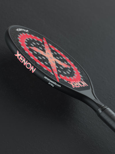 xenon paddle vortex+ paddle tennis racket with weighted handle red and black 4