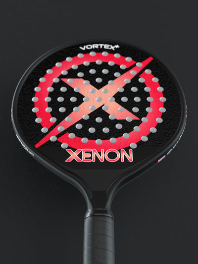 xenon paddle vortex+ paddle tennis racket with weighted handle red and black 2