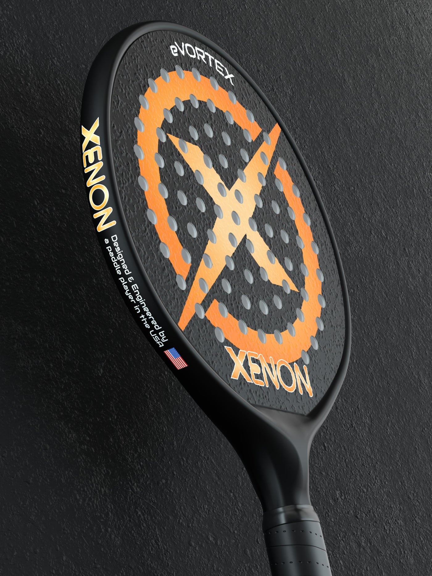 eVortex - Paddle Tennis Racket With Heated Handle by Xenon Paddle Angle View
