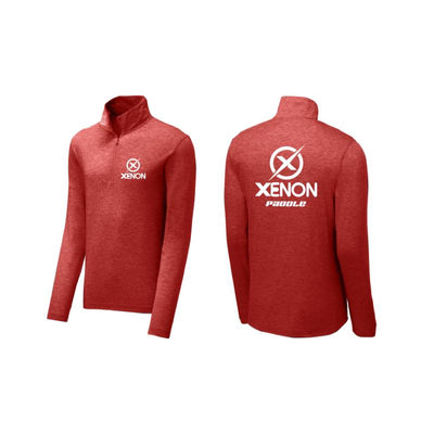 red 1/4 zip pullover for paddle tennis players by xenon paddle