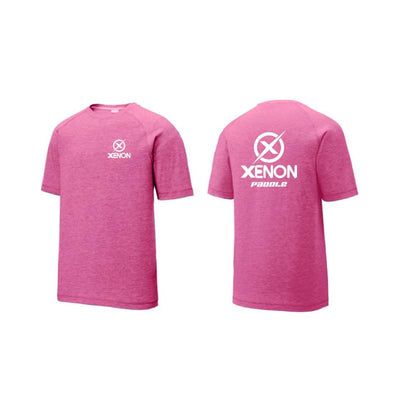 Xenon Paddle Tennis and Pickleball Short Sleeve Shirt Tri-Blend Performance mens pink