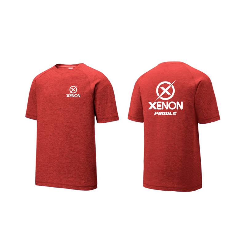 Xenon Paddle Tennis and Pickleball Short Sleeve Shirt Tri-Blend Performance mens red