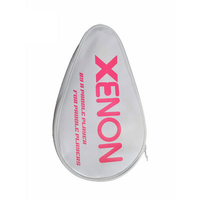 Xenon Paddle tennis racket high quality synthetic leather case white and pink side holds phone and keys